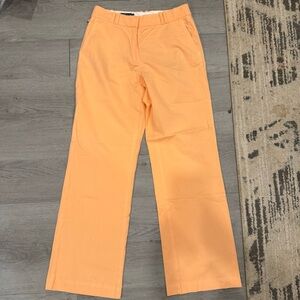 Falconnable Women’s Tangerine Cotton Blend Slacks Wide Leg, Straight Size 6